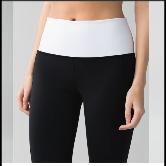 Lululemon Groove Pant II Roll Down Wide Waist High Pant Slim Leggings Stretch 6 - Picture 3 of 16